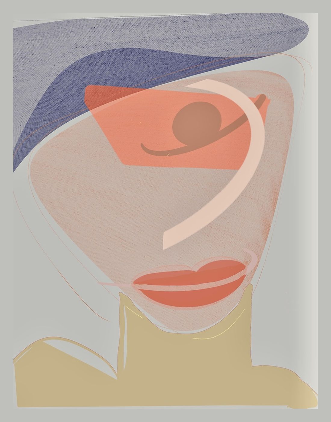 Abstract profile portrait print