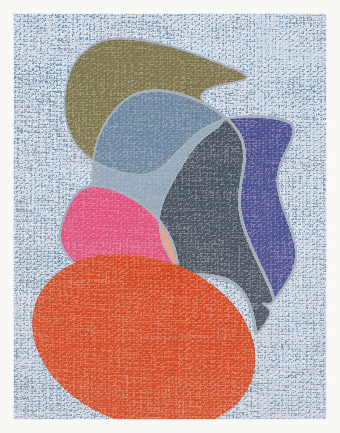 Abstract stacked stones print