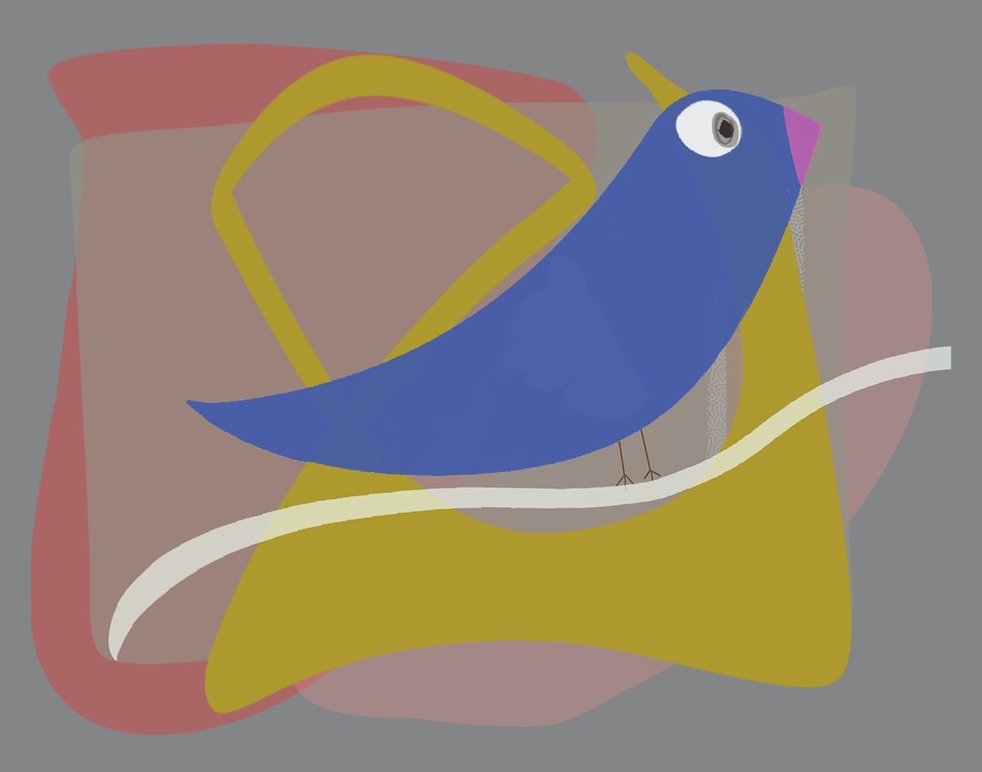 Abstract blue bird print