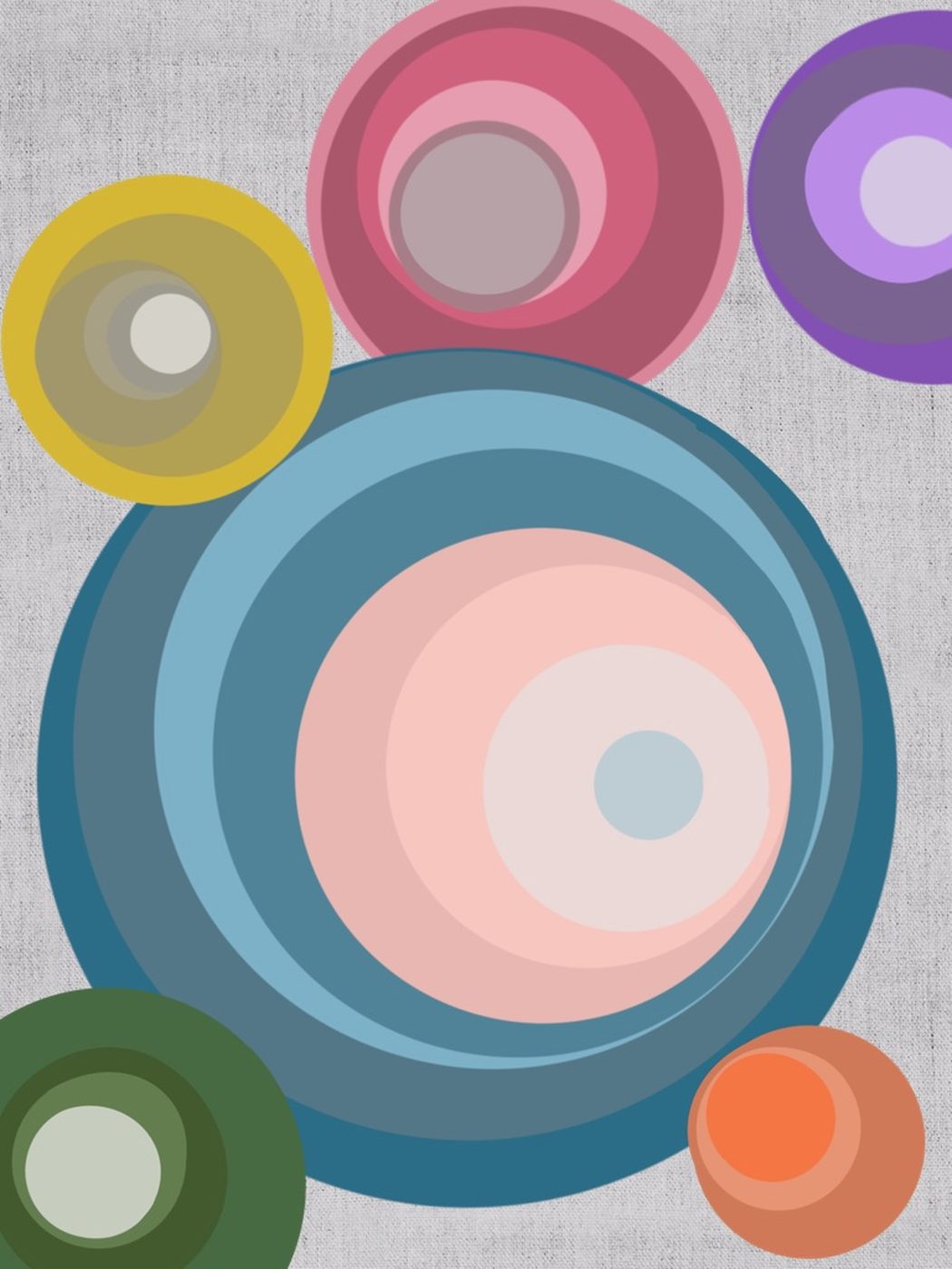 Abstract concentric circles print