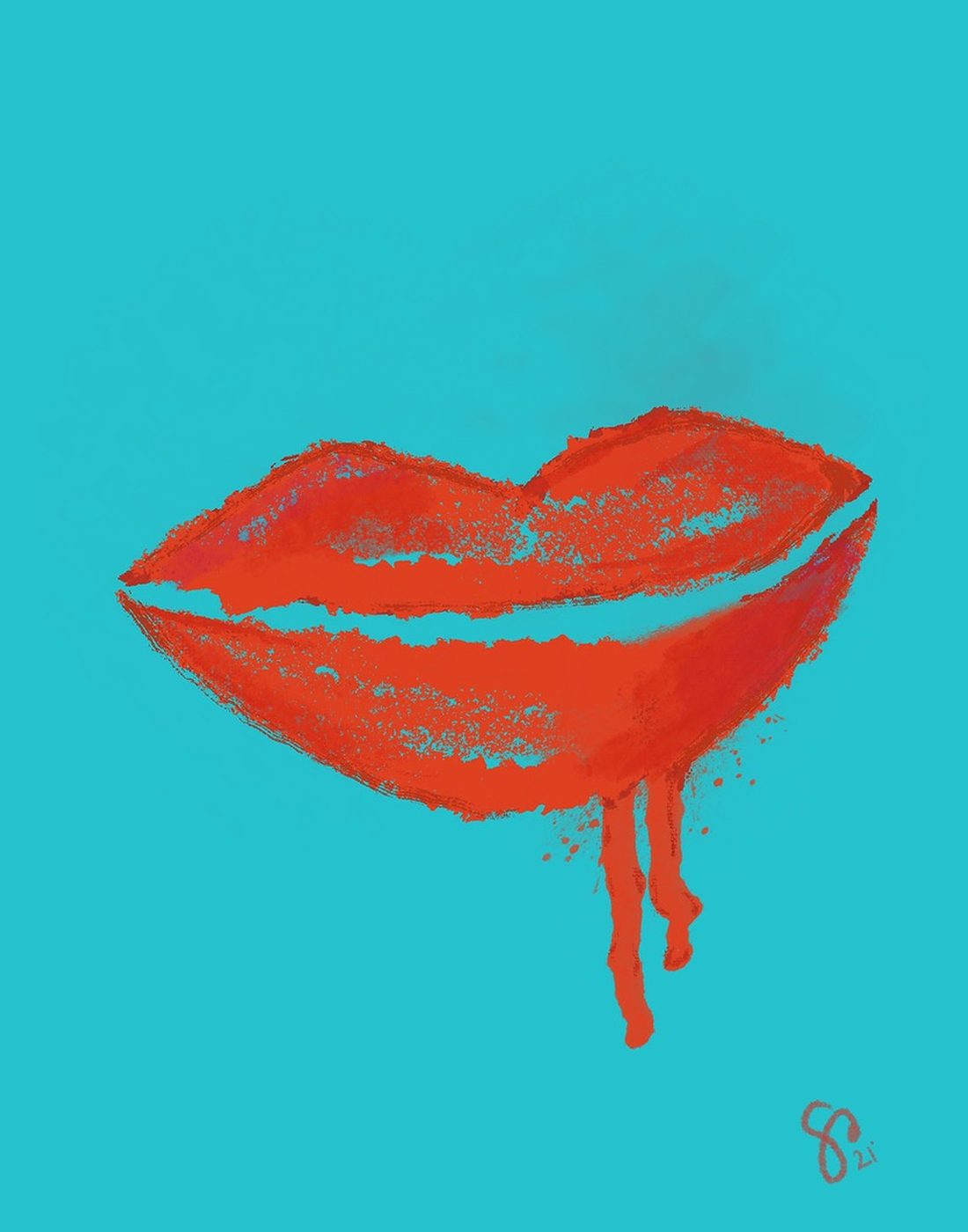 Pop art lips print