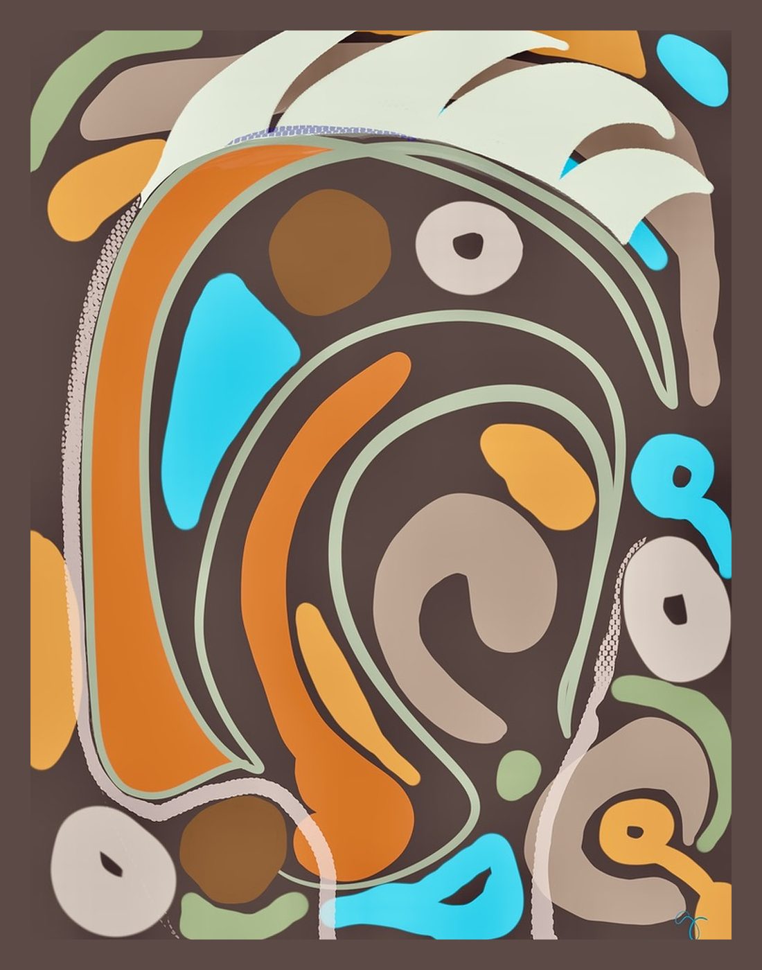 Abstract rooster print