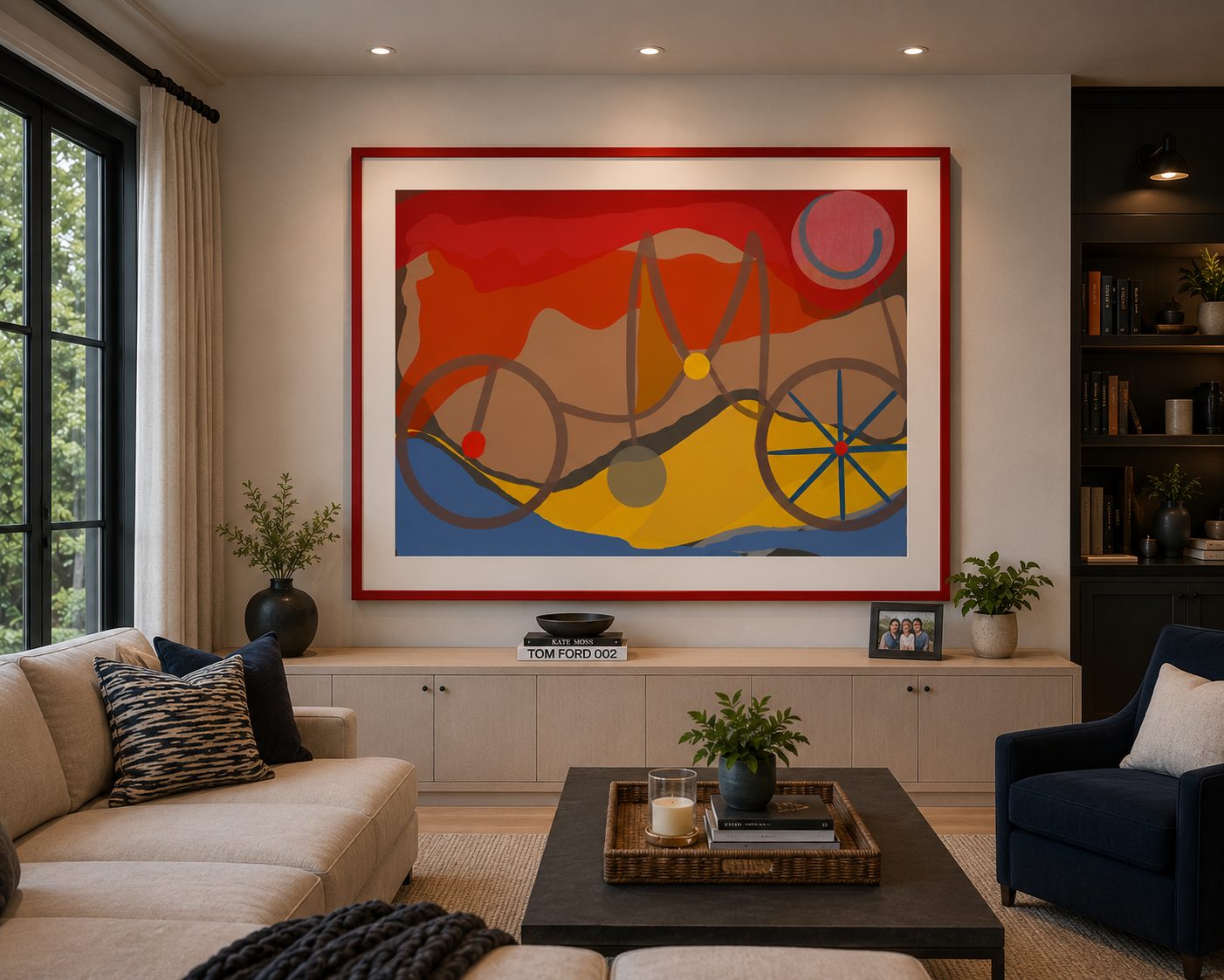 Velo print in a living room setting by Accento Cassa